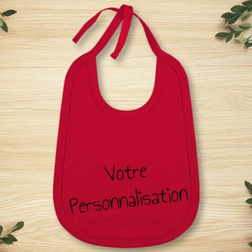 bavoir rouge pour bébé à personnaliser