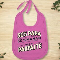 bavoir personnalise humour parfaite rose