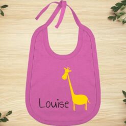 bavoir bébé personnalisé prénom girafe fille