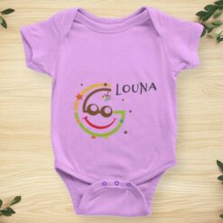 bavoir personnalisé avec prénom landeau rose