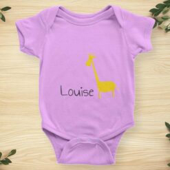 body bébé personnalisé prénom fille girafe