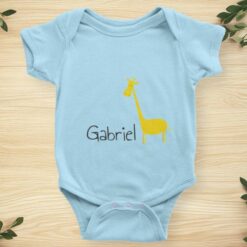 body bébé personnalisé prénom garçon girafe