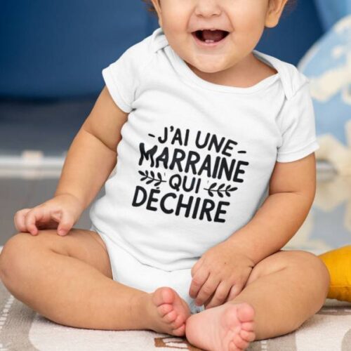 Body bébé personnalisé avec message pour marraine