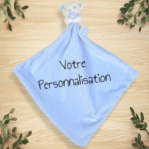 doudou garçon personnalisable bleu